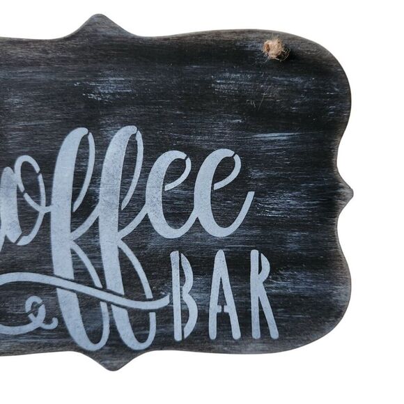 Coffee Bar white black rustic farmhouse kitchen decor handmade sign - Picture 4 of 9